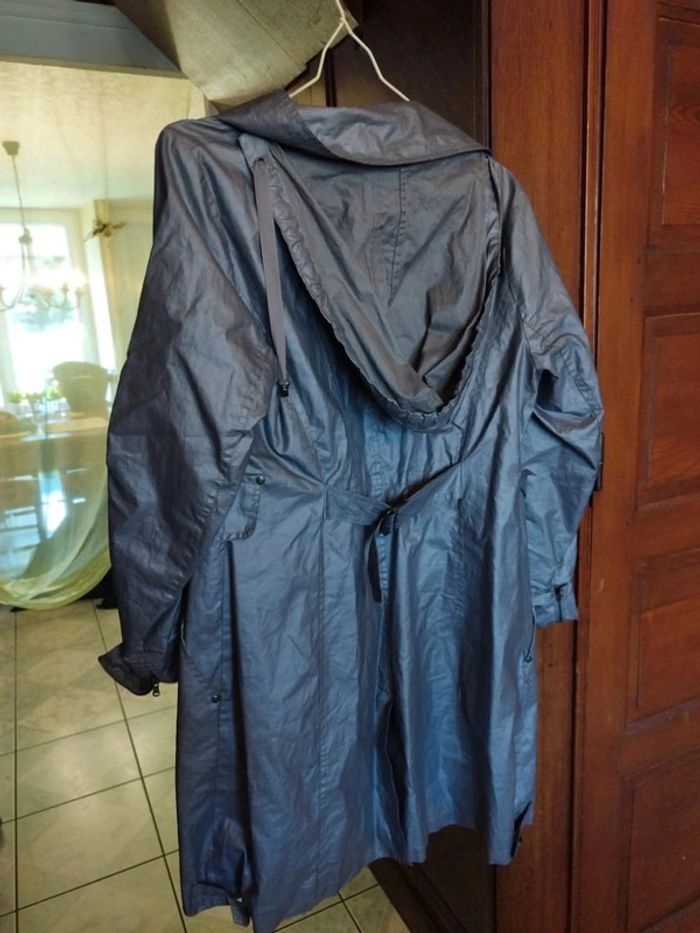 Manteau trench coat gris en lin vintage 42/44 - photo numéro 10