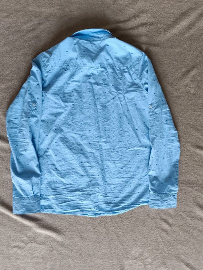 Chemise bleue à motifs Okaïdi taille 14 ans - photo numéro 4