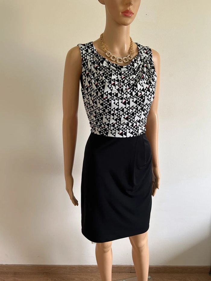 Robe noire et blanche sans manches Esprit taille française S jamais portée - photo numéro 2