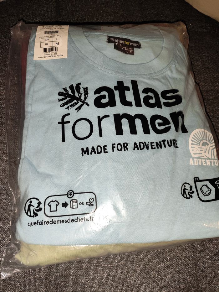 Lot de 7 t shirt en coton atlas for men adventure neuf taille L - photo numéro 2