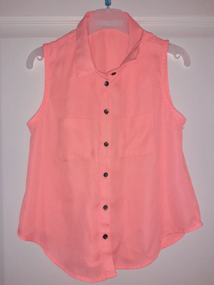Débardeur chemisier corail orange