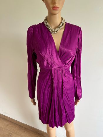 Robe satinée violette neuve à manches longues Morgan taille 40 (valeur 80€)