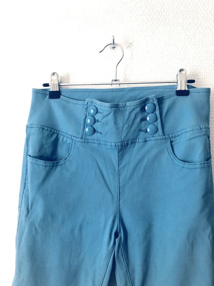 Pantalon taille haute taille 38 bleu clair - photo numéro 2