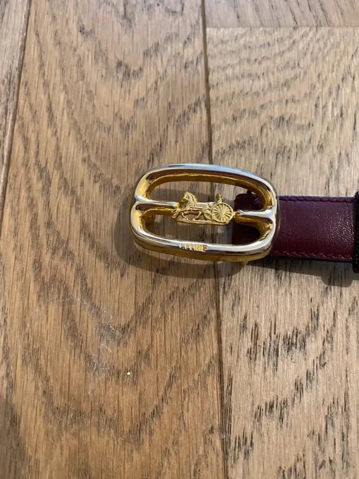 Ceinture en cuir bordeaux Celine Triomphe vintage - photo numéro 3
