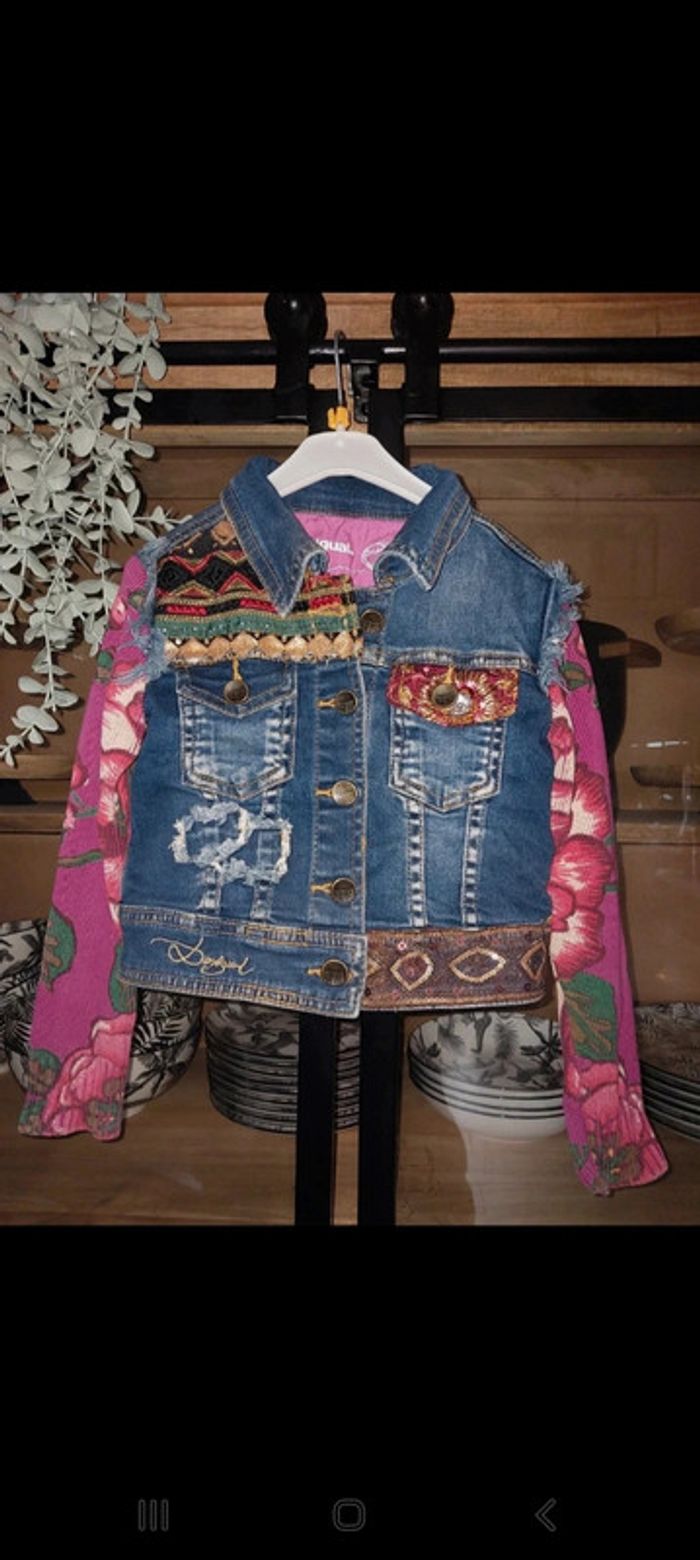 Veste en jean et paillettes Desigual 4 ans fille