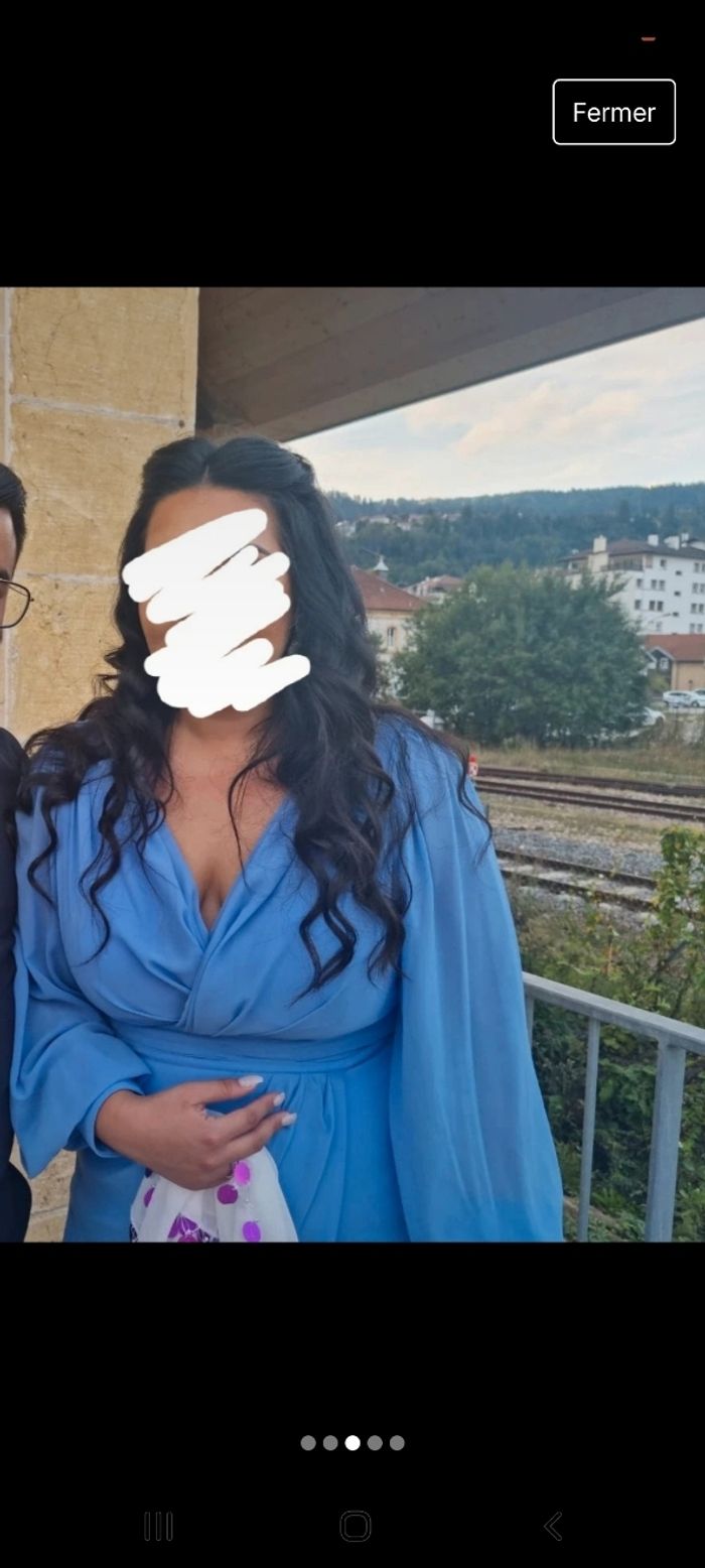 Robe de soirée bleu ciel - photo numéro 3