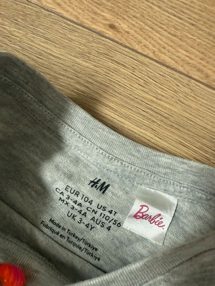 Tee-shirt H&M gris chiné avec « Barbie » sequins réversibles 104 cm - photo numéro 4