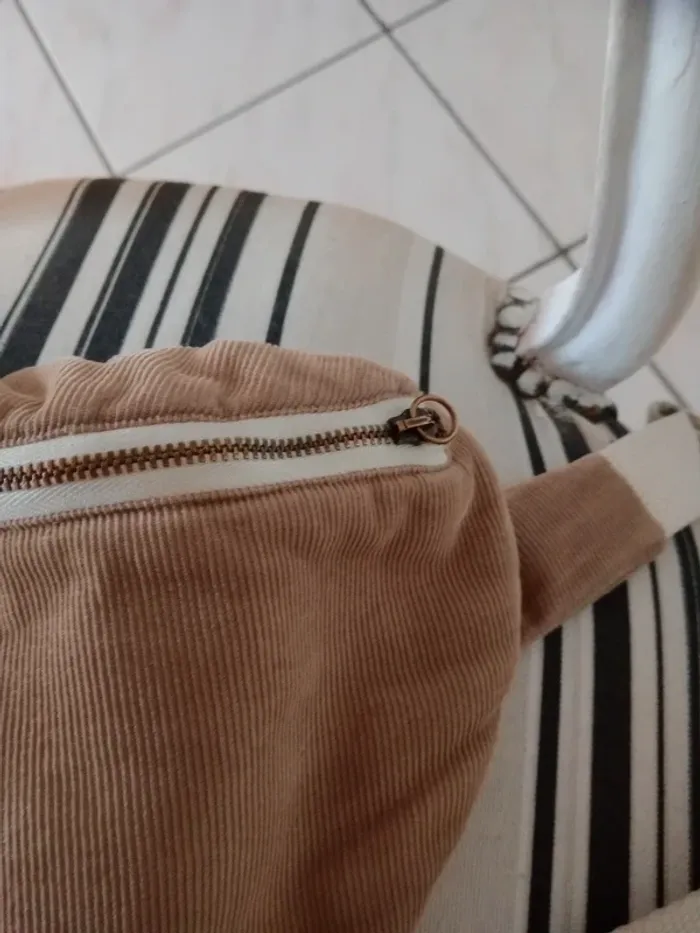 Banane velours marron et beige grande qualité - photo numéro 7