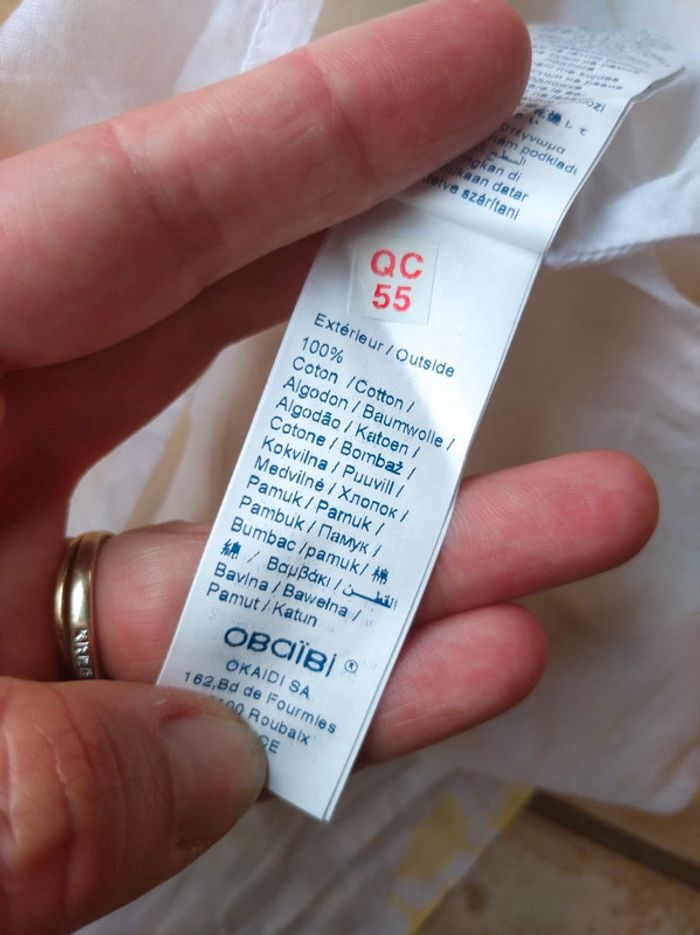 Ensemble (robe + boomer assorti) Fille 18 mois Fleurs ou feuilles Obaïbi 100% coton - photo numéro 4