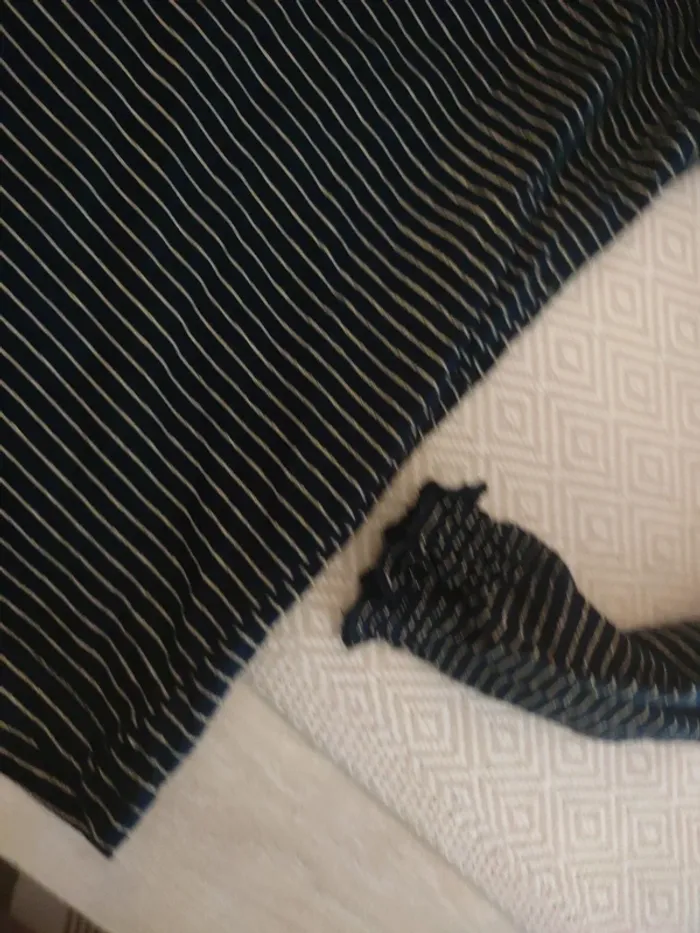 Tee shirt marinière marine or Kiabi 12 ans - photo numéro 3