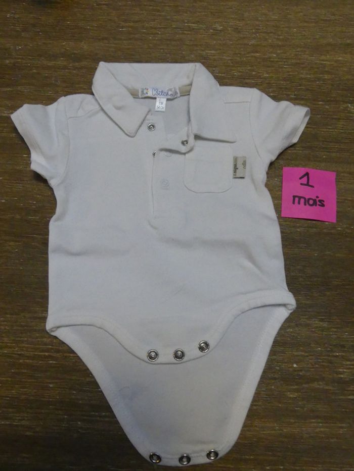 petit body col chemise blanc élégant été garçon