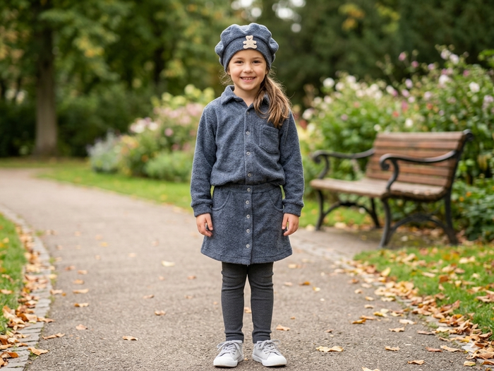 ensemble 3 pièces jupe et chemise et beret 6 ans Z - photo numéro 1