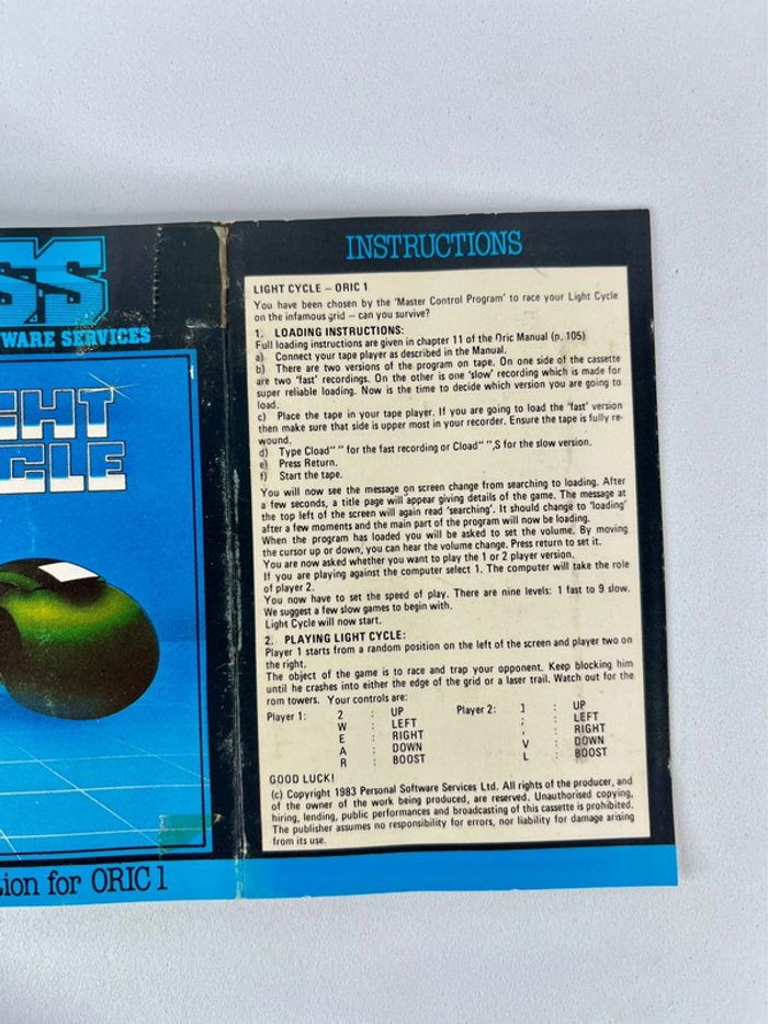 Jeu retro : Light Cycle - PSS Oric 1 - photo numéro 4