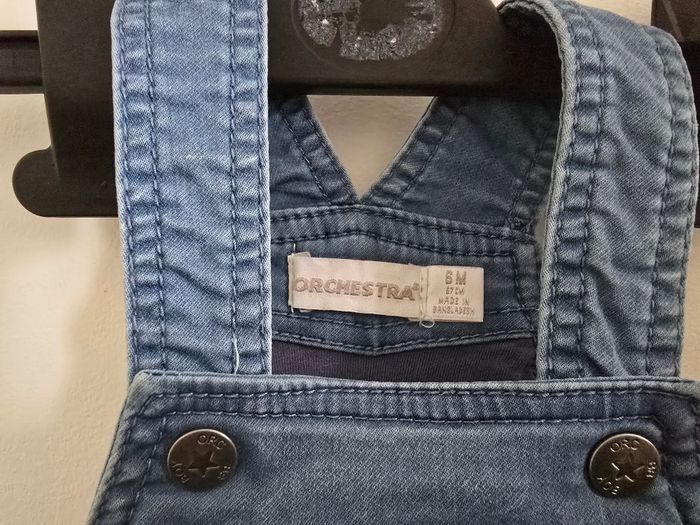 🍼 Salopette Courte en Jean Effet Usé + Polo 6 Mois - photo numéro 4