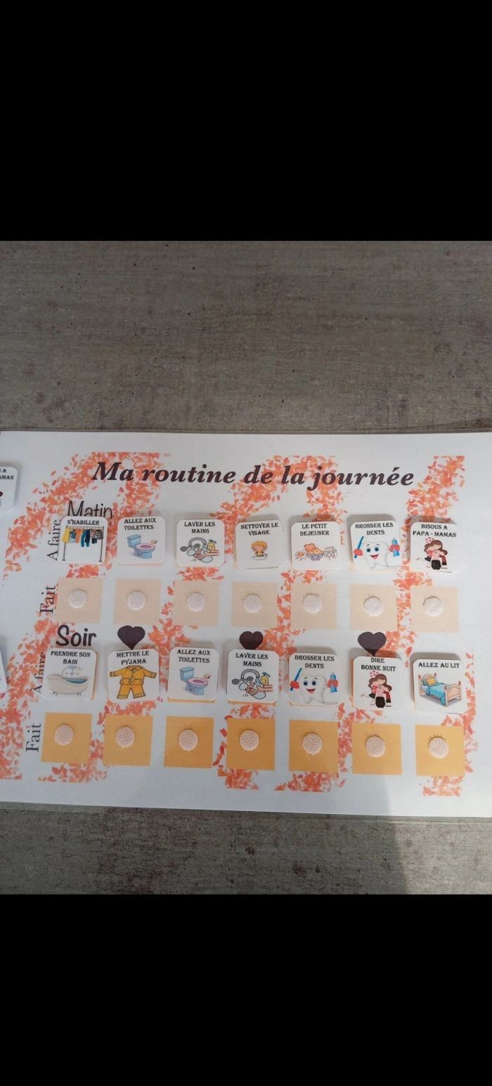 Fiche plastifiée d'activité ma routine de la journée - photo numéro 3