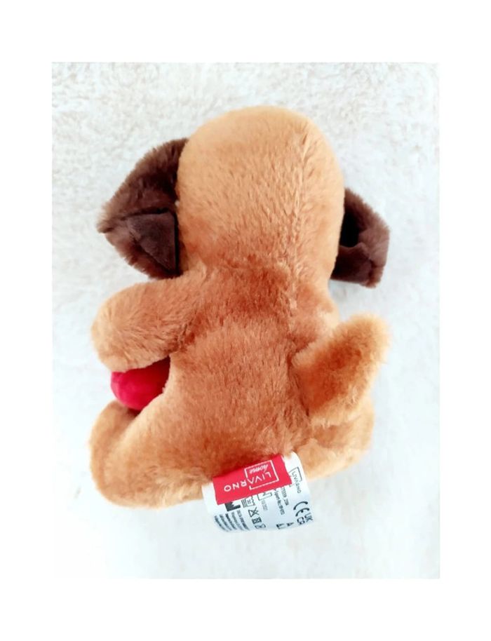 Peluche chien avec coussin coeur rouge Love - photo numéro 2