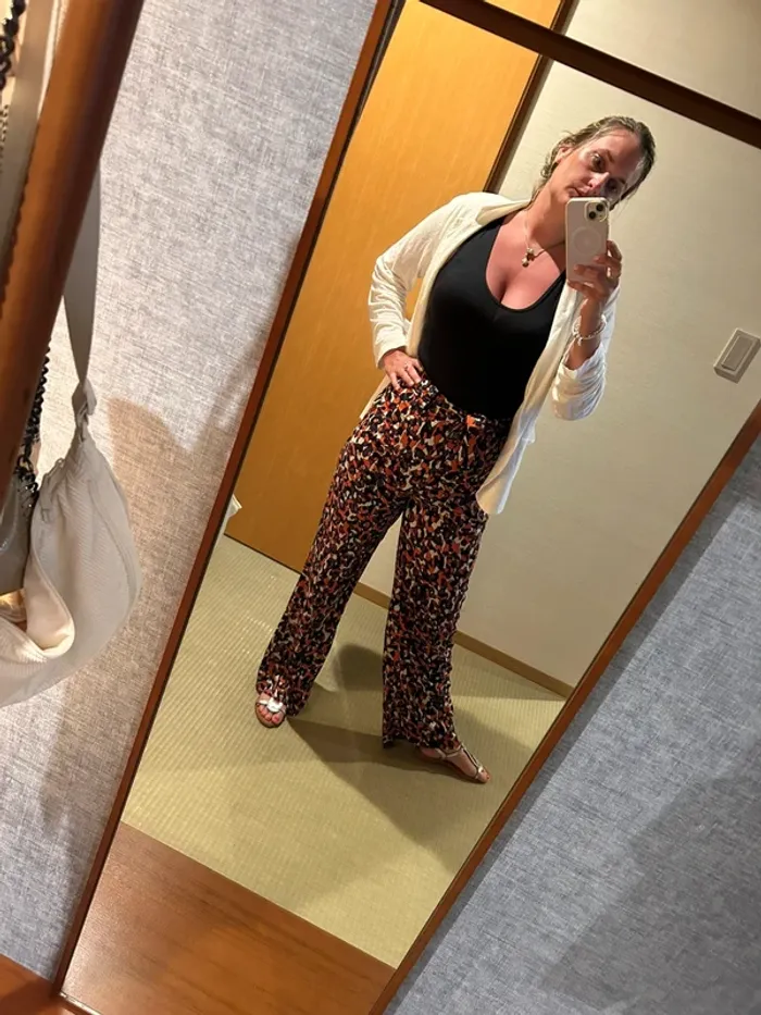 Les petites pantalon fluide, été imprimé taille M/38 Rouge/noir/blanc, multicolore - photo numéro 3