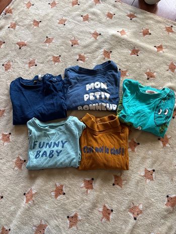 Lot de 5 t-shirts à manches longues 24 mois
