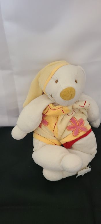 Doudou Ours Babynat Baby Nat' - Jaune Rouge