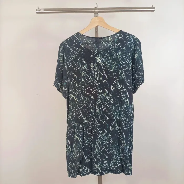 Robe fluide IKKS noire imprimé abstrait taille 40 manches courtes A510 - photo numéro 9