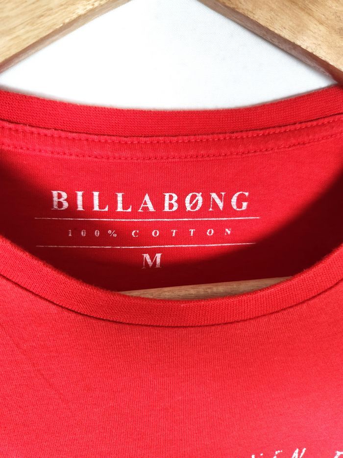 T-shirt Billabong Rouge Manches Courtes - Taille M - photo numéro 3
