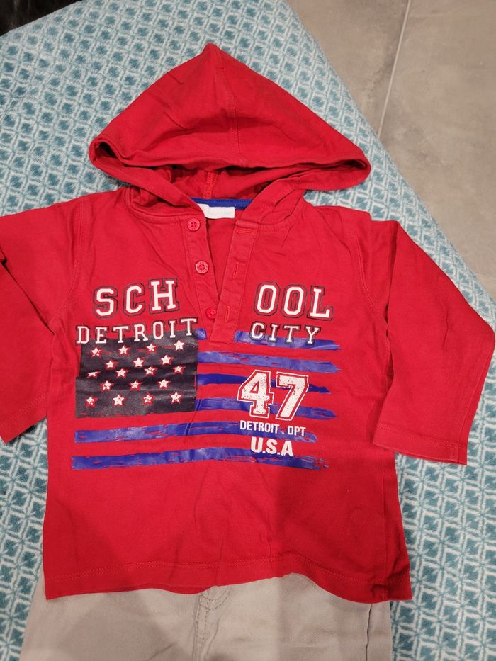 Ensemble T-shirt manches longues + jean 18mois - photo numéro 2