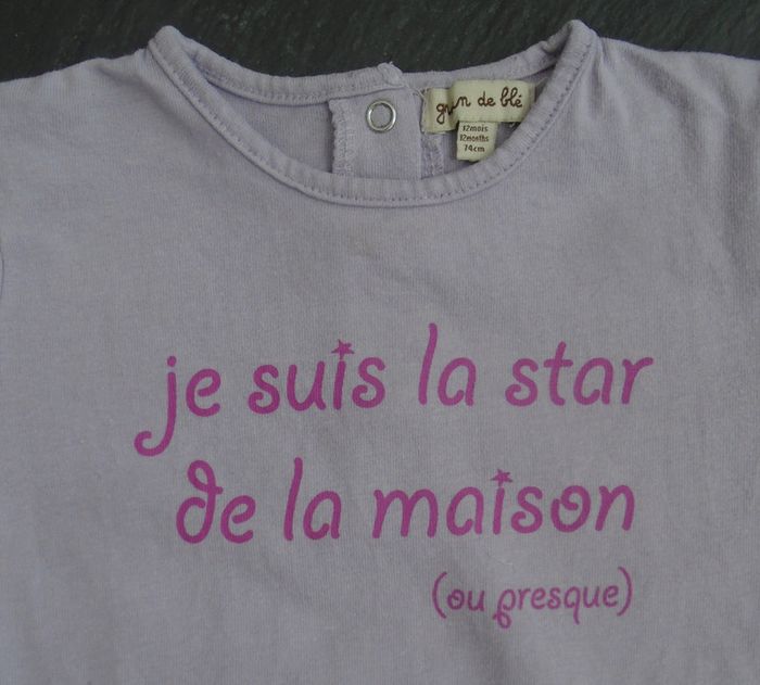 Joli tee shirt de star fille 12 mois (74 cm) - photo numéro 2
