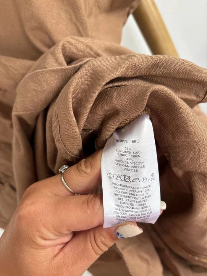 Robe longue marron en lin Caroll taille L / 40 - photo numéro 9
