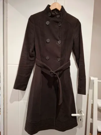 Manteau trench long marron - Naf Naf - 36 - très bon état