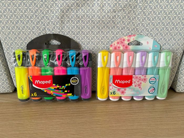 Pack de 12 Surligneurs Standard et Pastel