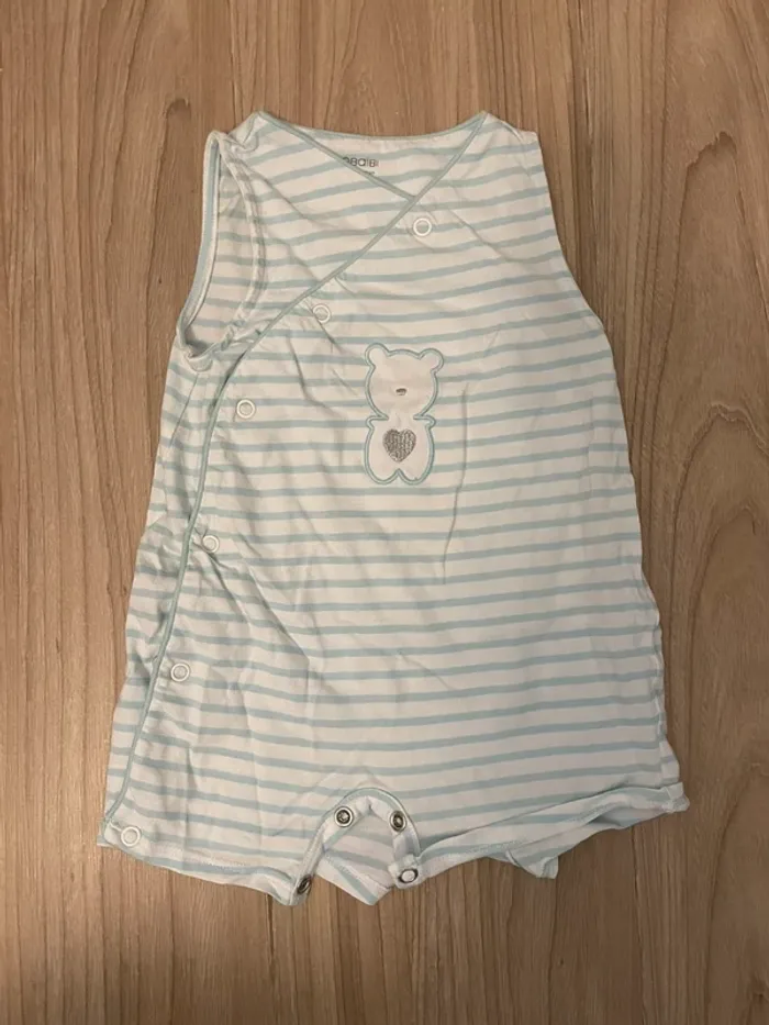 Combi bébé rayée ourson