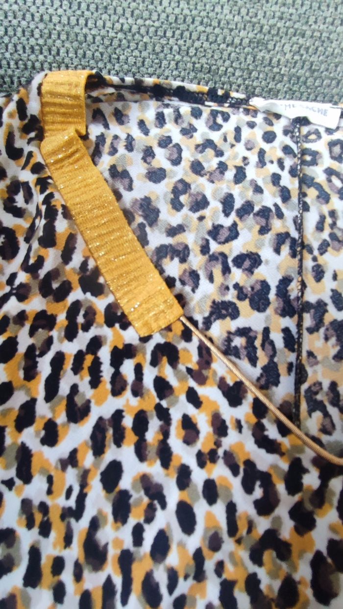 Blouse léopard moutarde, noire, blanche et marron Cache Cache T.XL - photo numéro 3
