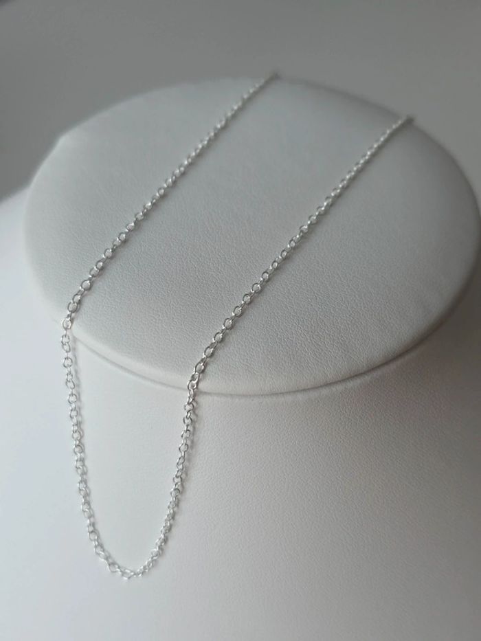 Collier maille jaseron 1mm 55cm plaquage argent