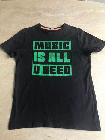 T-Shirt « Esprit » noir & vert - Taille : S (140 cm - 10 ans)