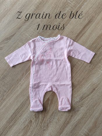 Pyjama coton 1 pièce Z Grain de blé 1 mois