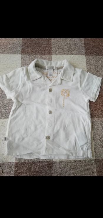 Chemise manches courtes blanche obaibi 12 mois