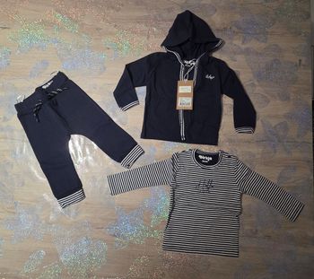 💙 lot bébé garçon 6mois pantalon veste petit haut manches longues de couleur marine et blanc neuf 💙