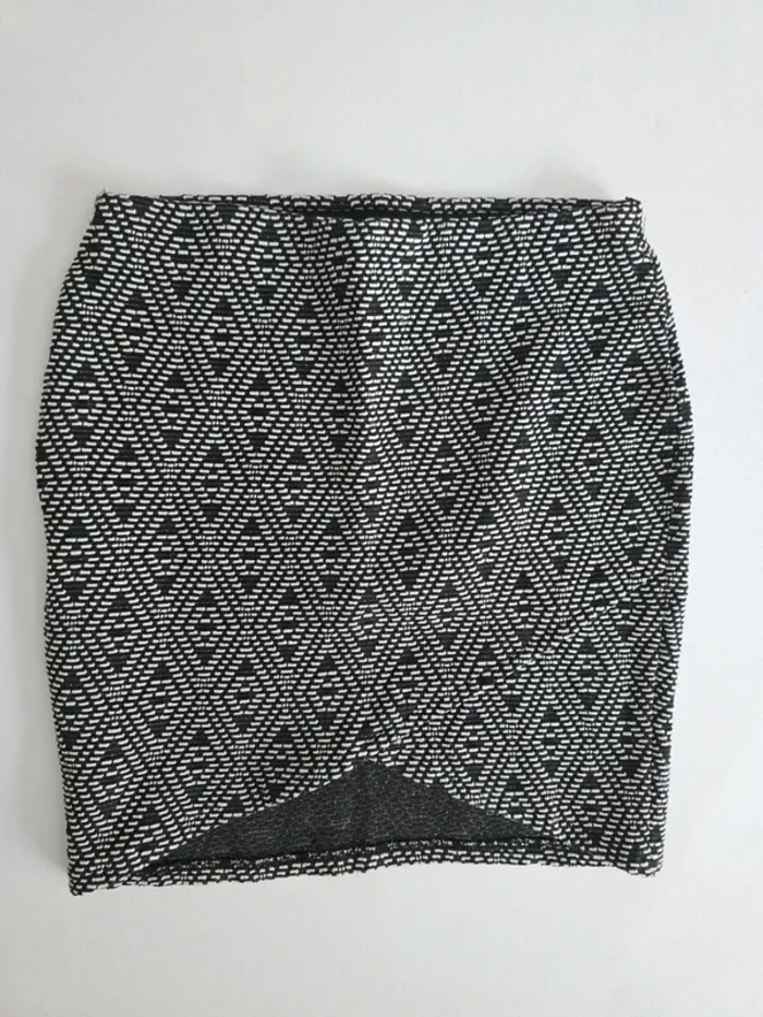 Jupe élastique grise et noir