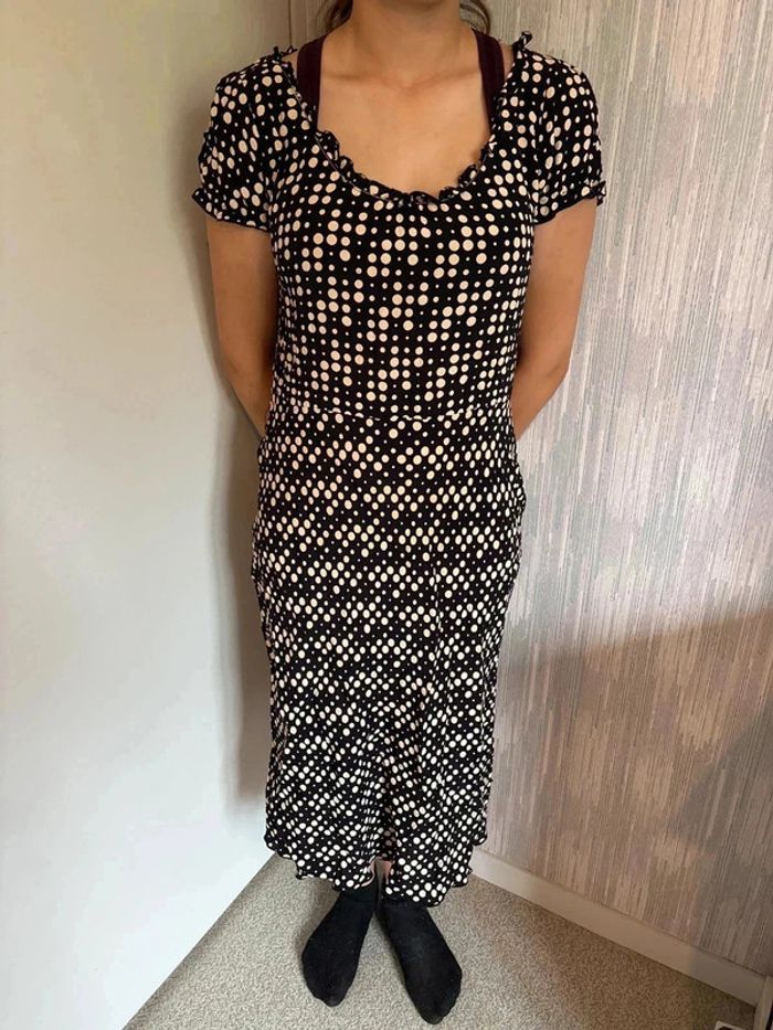 Robe à pois noire taille 44 marque autre ton•