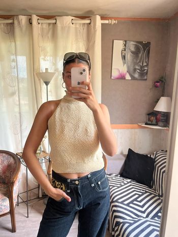 Top do nu maille Ibiza bohème champêtre vintage y2k 2000yer