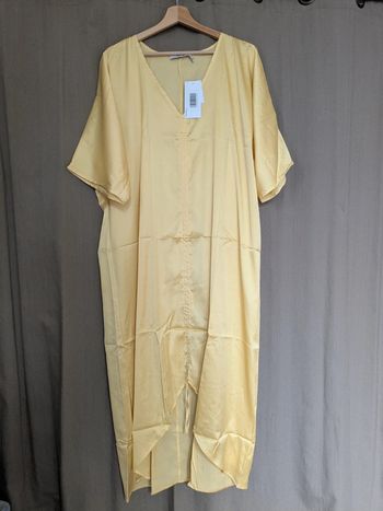 Robe caftan froncée jaune M