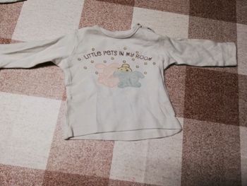 Tee shirt crème chiots 3 mois