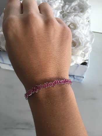 bracelet manchette fantaisie zircon rose