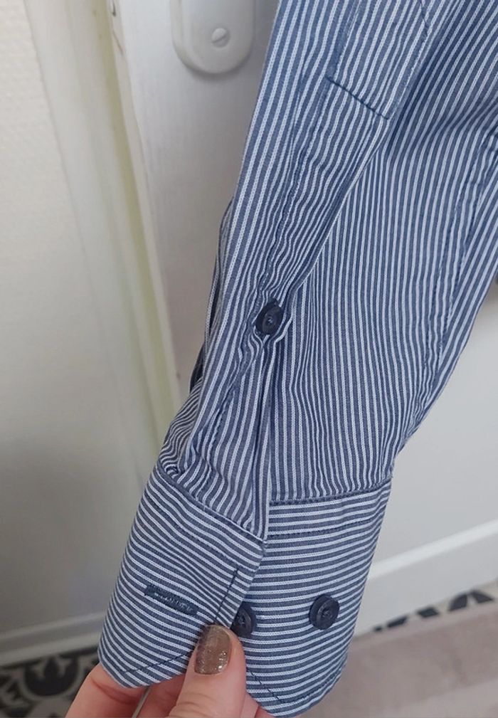 Chemise homme rayée bleu/gris Burton of London Taille 4 41-42 - photo numéro 5