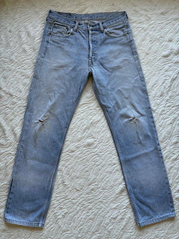 Jean Lévis 501 USA vintage 90s coupe droite bleu clair taille W30 M/40 - photo numéro 4