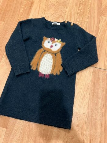 Robe pull motif hibou gemo 3 ans