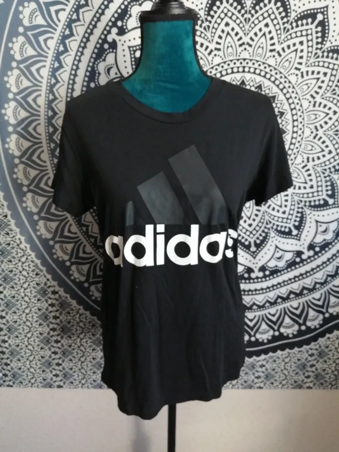 Tee-shirt noir de sport avec logo adidas / Adidas / (L) - photo numéro 2