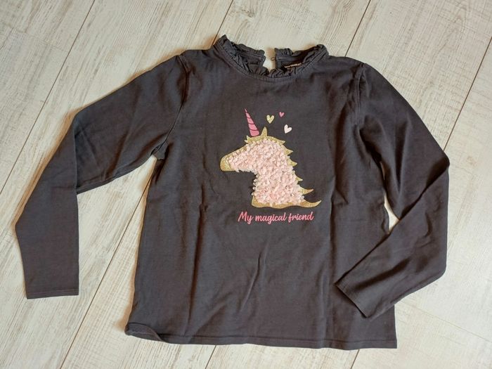T shirt manches longues  licorne 10 ans