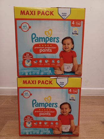2 cartons couches culottes Pampers premium pants Taille 4- carton de 80 couches