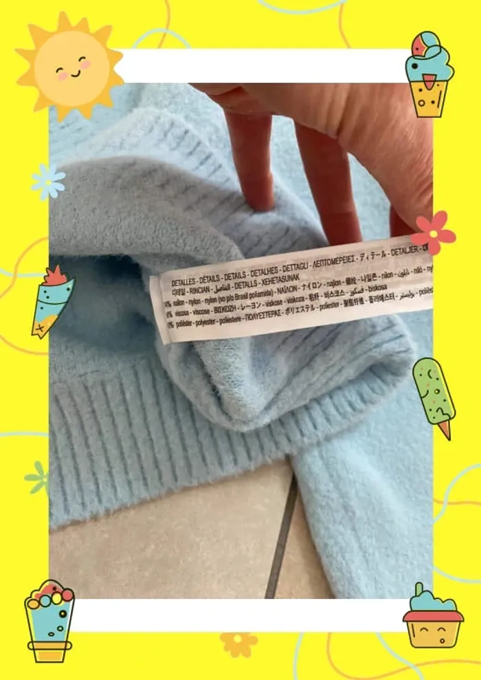 Pull court bleu clair Zara 36 - photo numéro 3